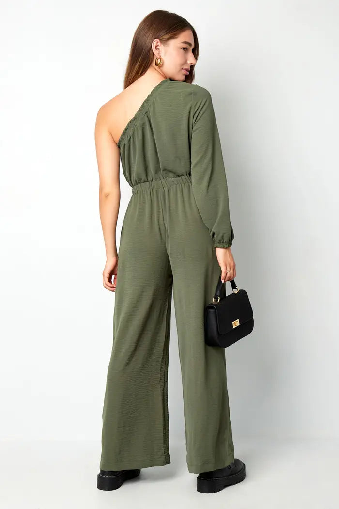 Olive Green Asymmetric Jumpsuit