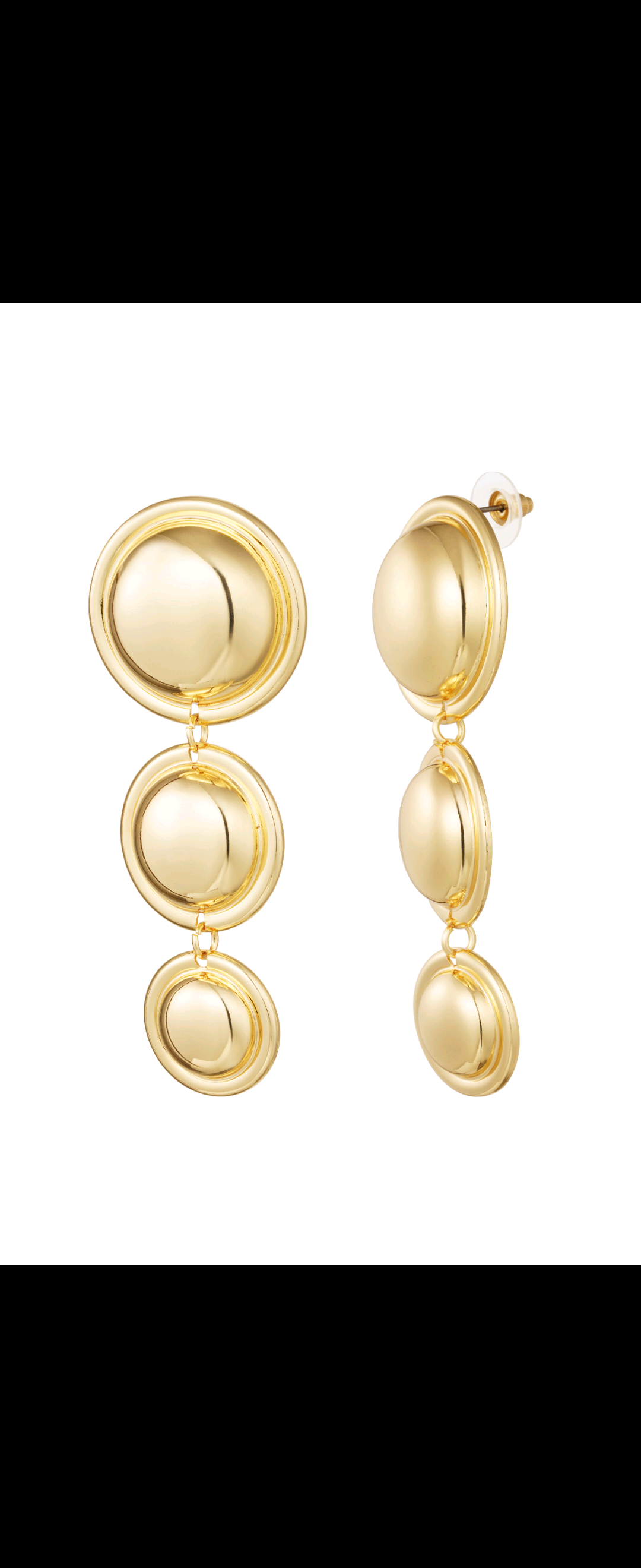 Gold Circle Drop Earring