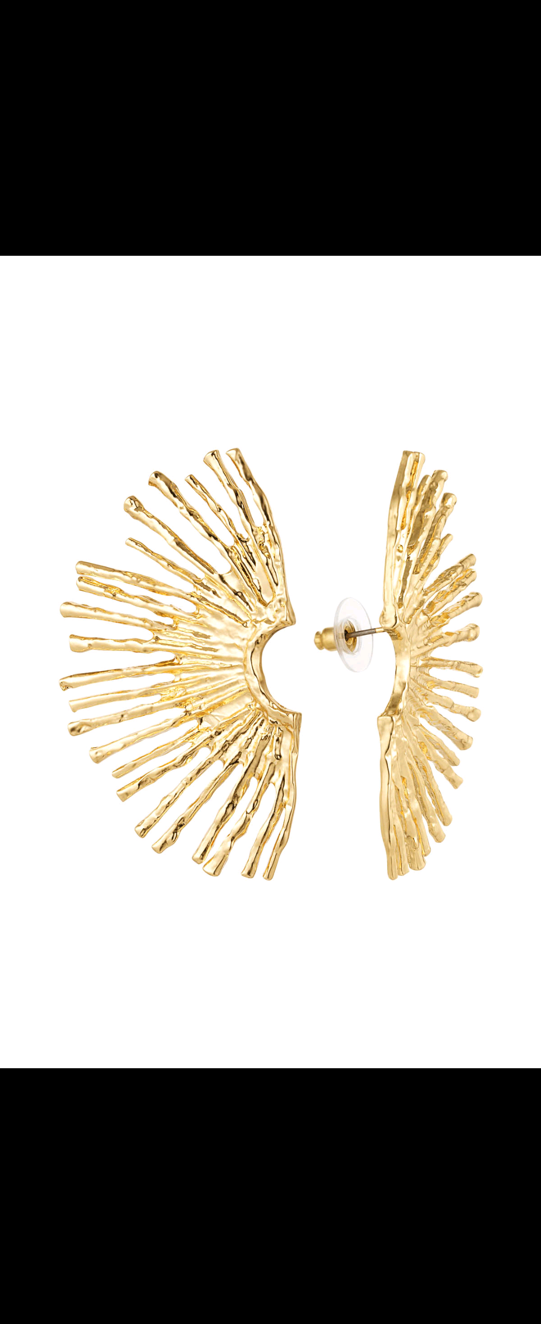 Gold Sunray Statement Earrings