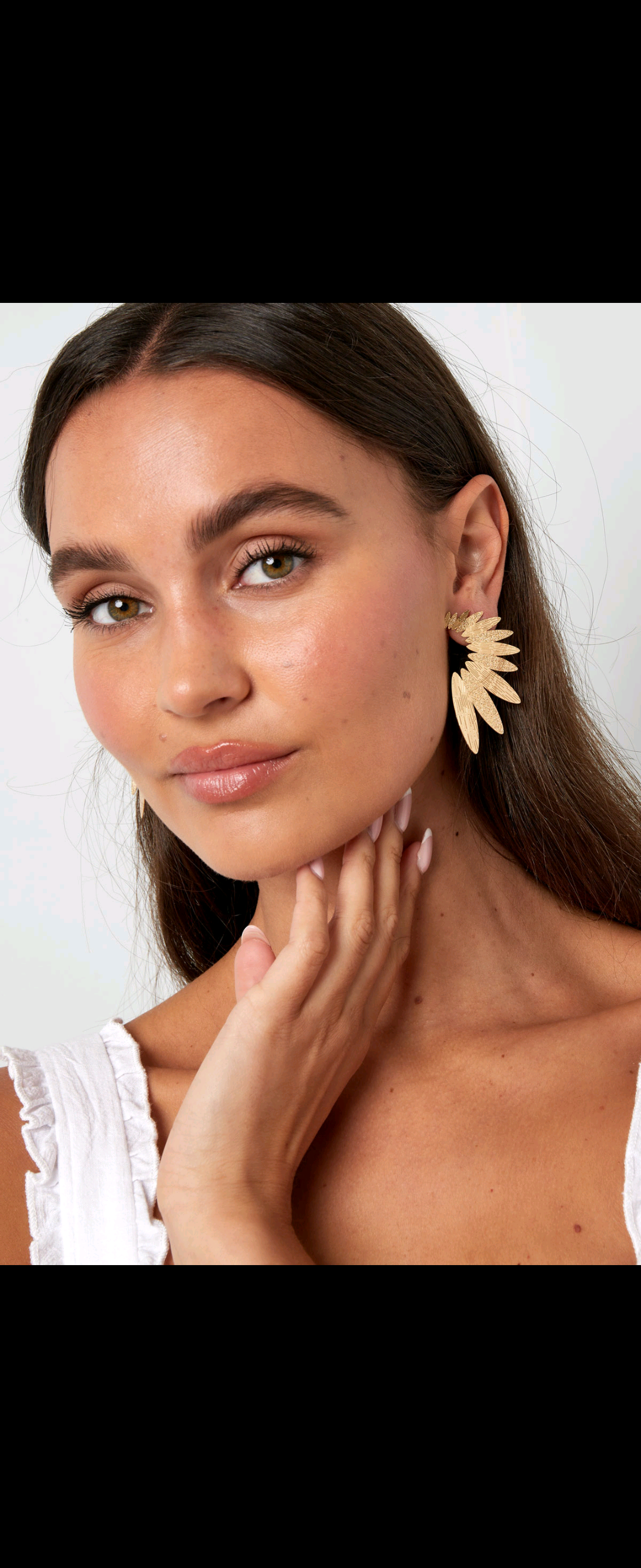 Gold Half Off Statement Earring