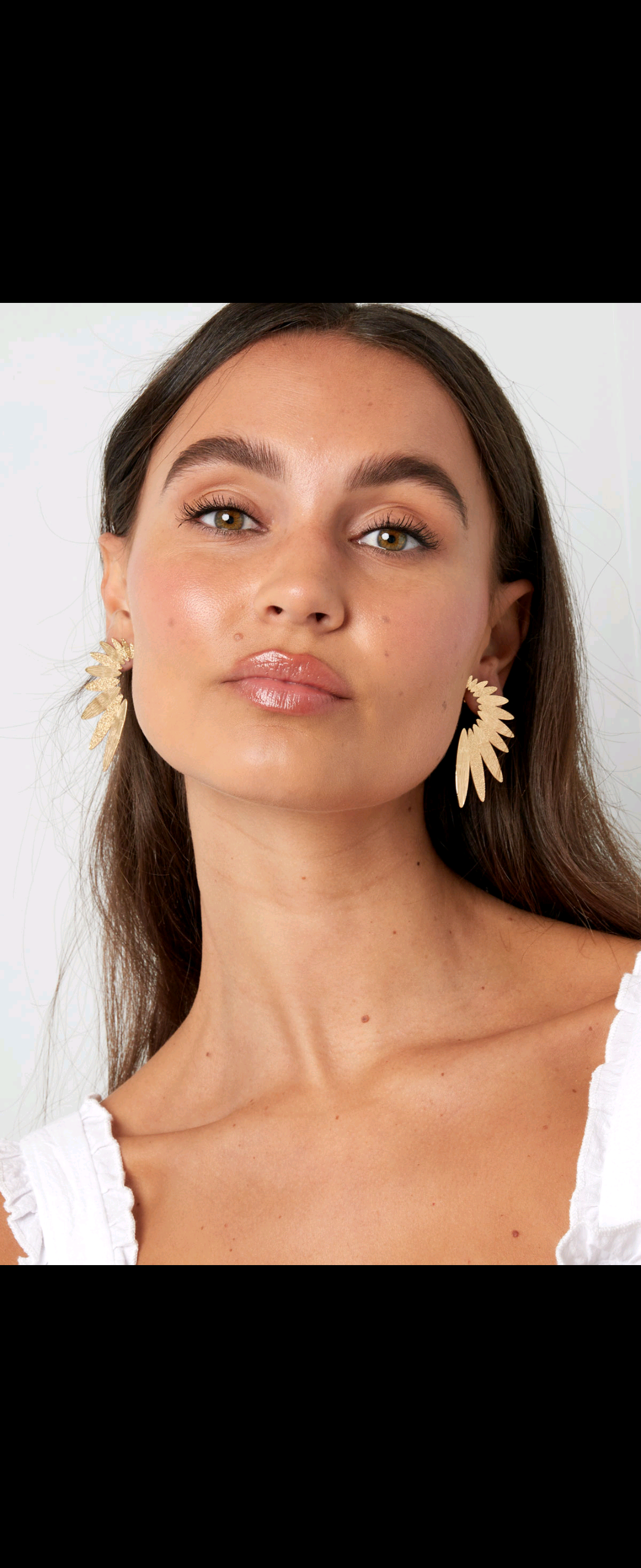 Gold Half Off Statement Earring