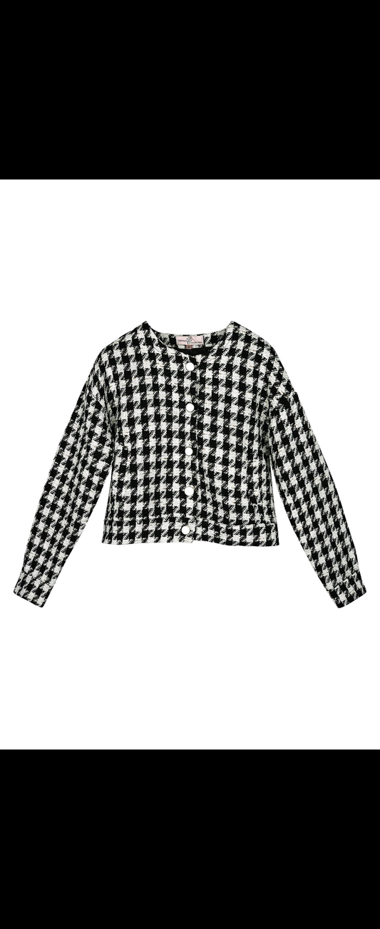 Pied de Poule print Black and white Jacket