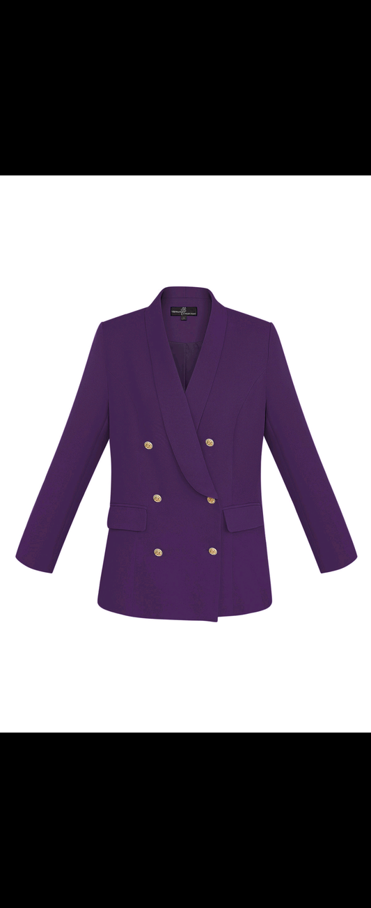 Purple Double Breasted Blazer