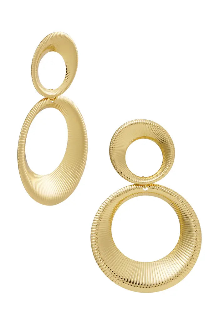 Gold Double Ring Earrings