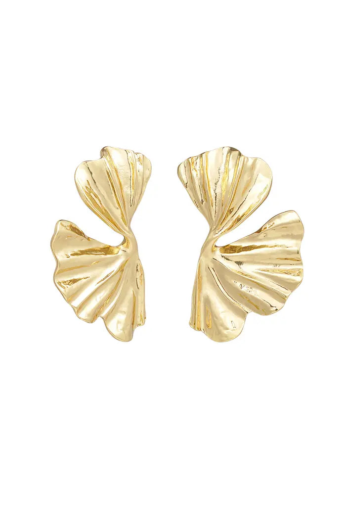 Gold Stud Earrings Aesthetic Petal