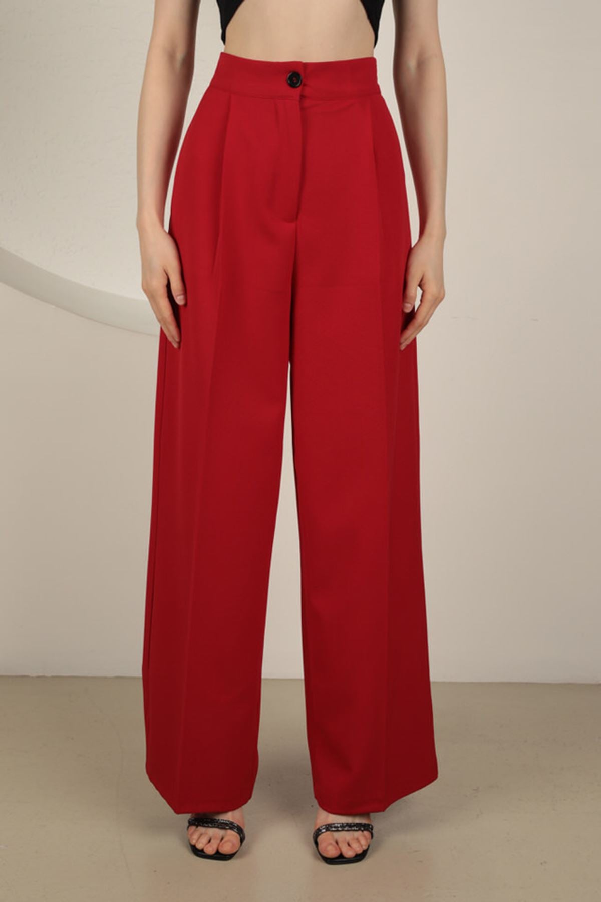 Highwaist Red Wide Leg Trousers