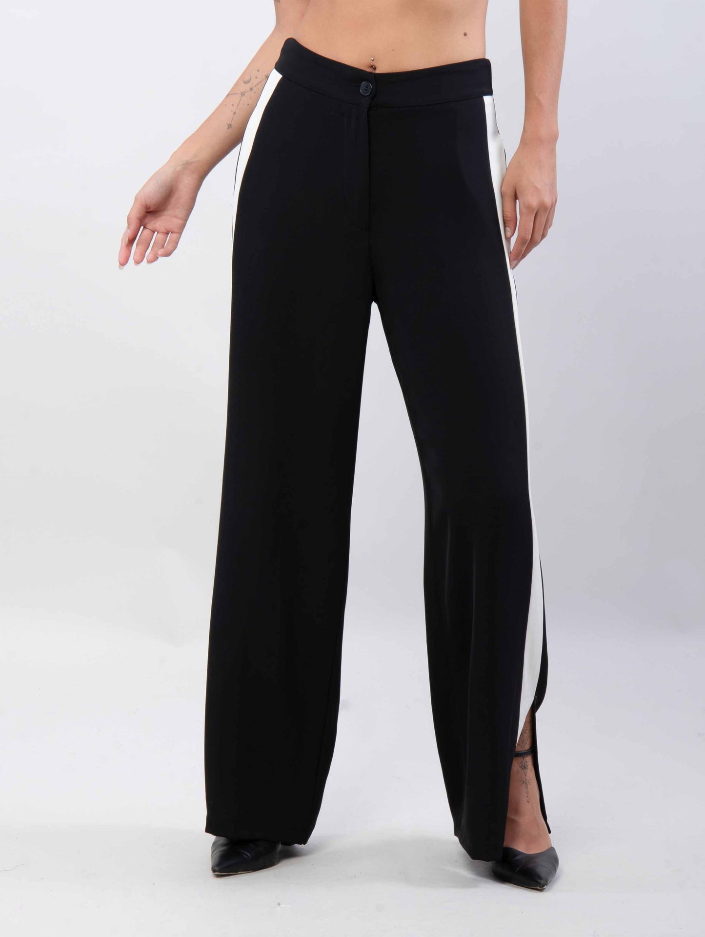 Split Hem Striped Side Trouser