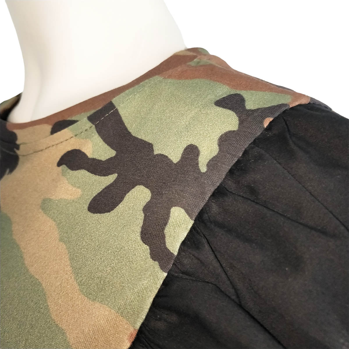 Camouflage Flared Sleeve Top