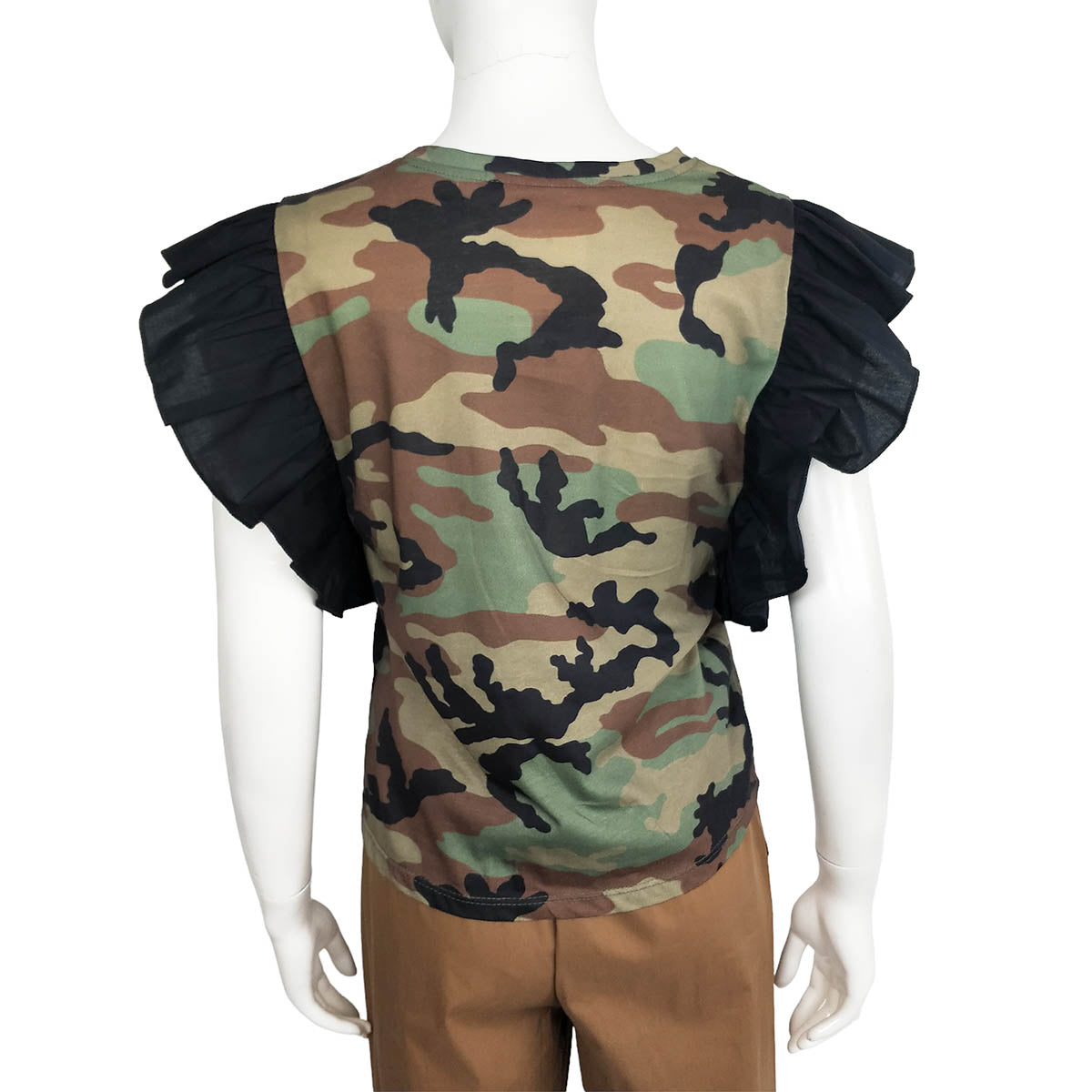 Camouflage Flared Sleeve Top