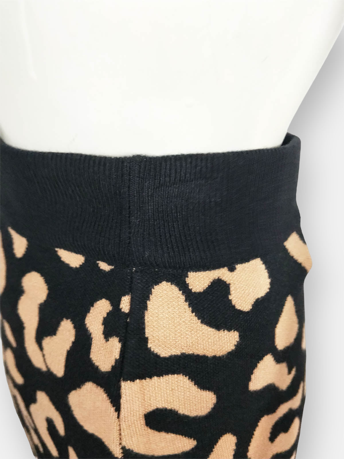 Leopard Print High Waist Sweater Skirt