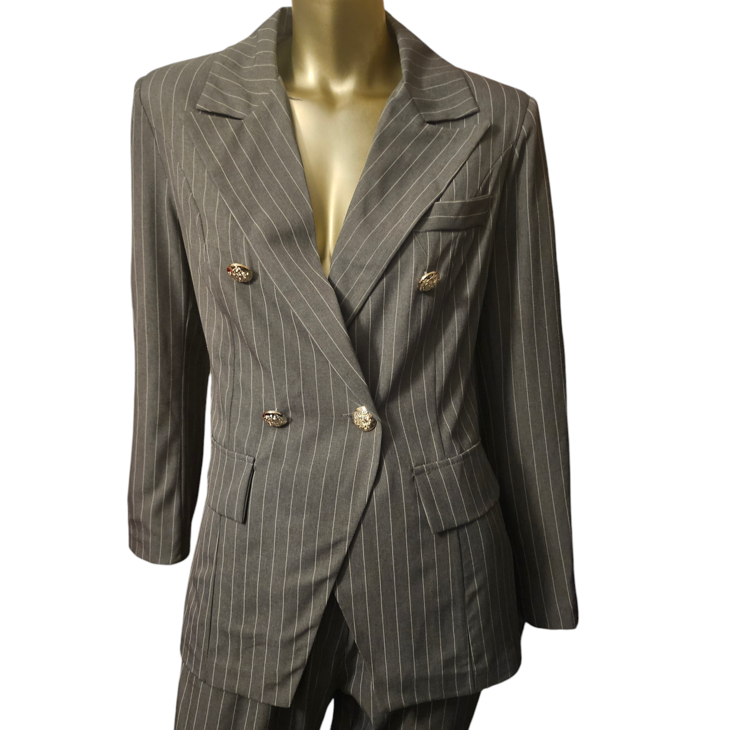 Grey Pinstripe Tailored Suit