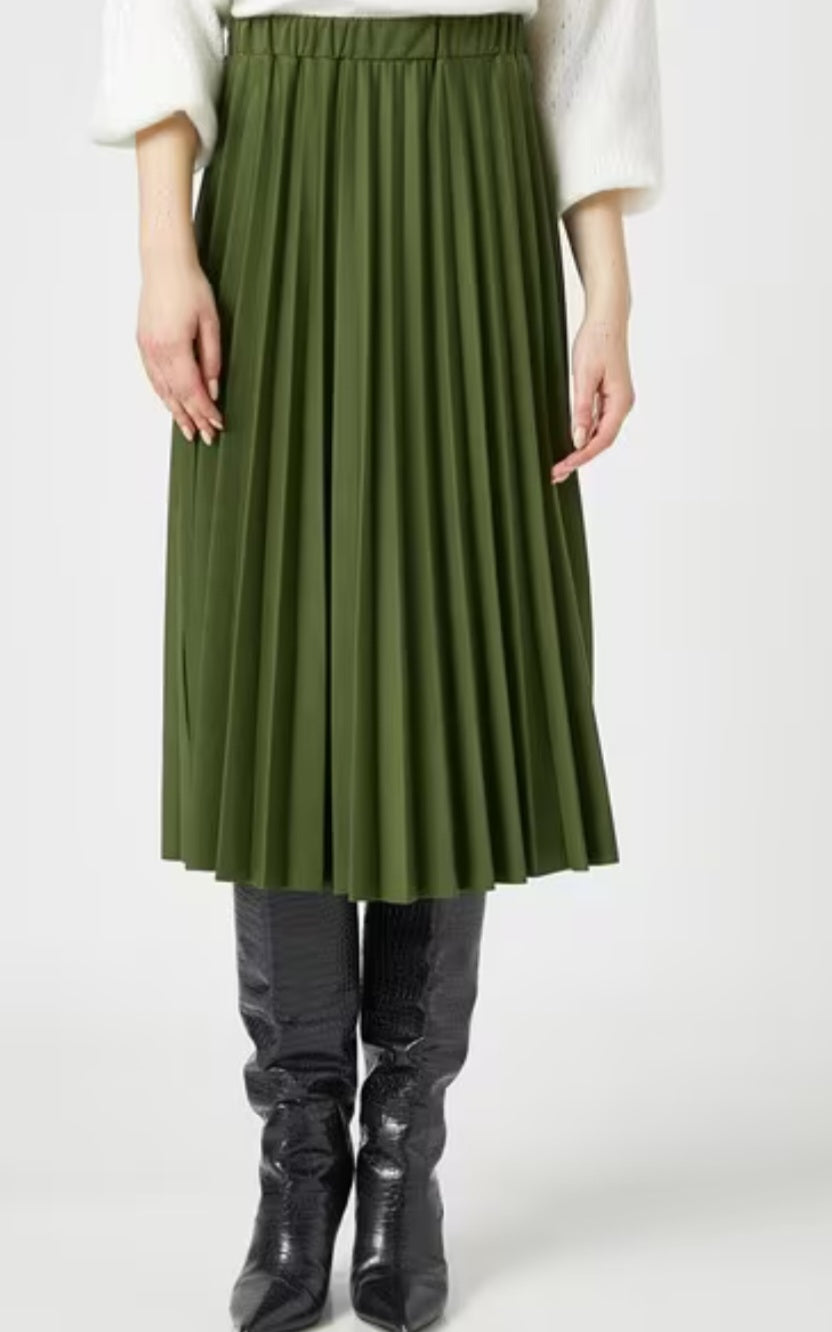 Steam Pleated Midi Skirt