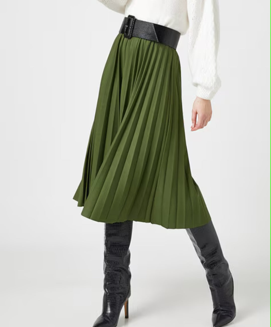 Steam Pleated Midi Skirt