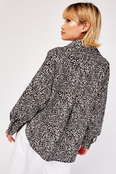 Black and White leopard Print Shacket