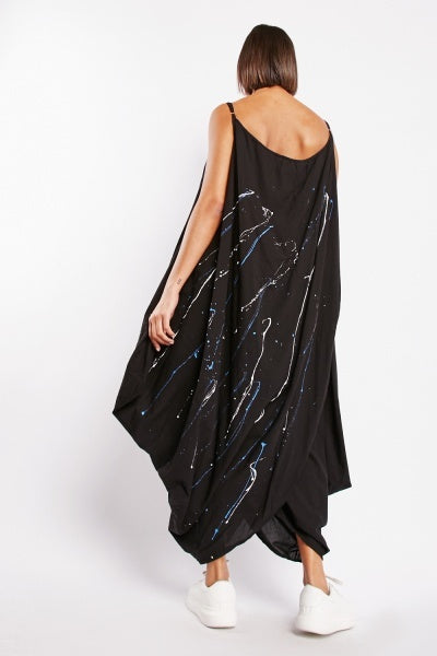 Black Paint Splatter Tent Dress