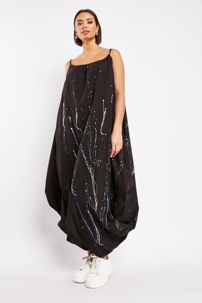 Black Paint Splatter Tent Dress