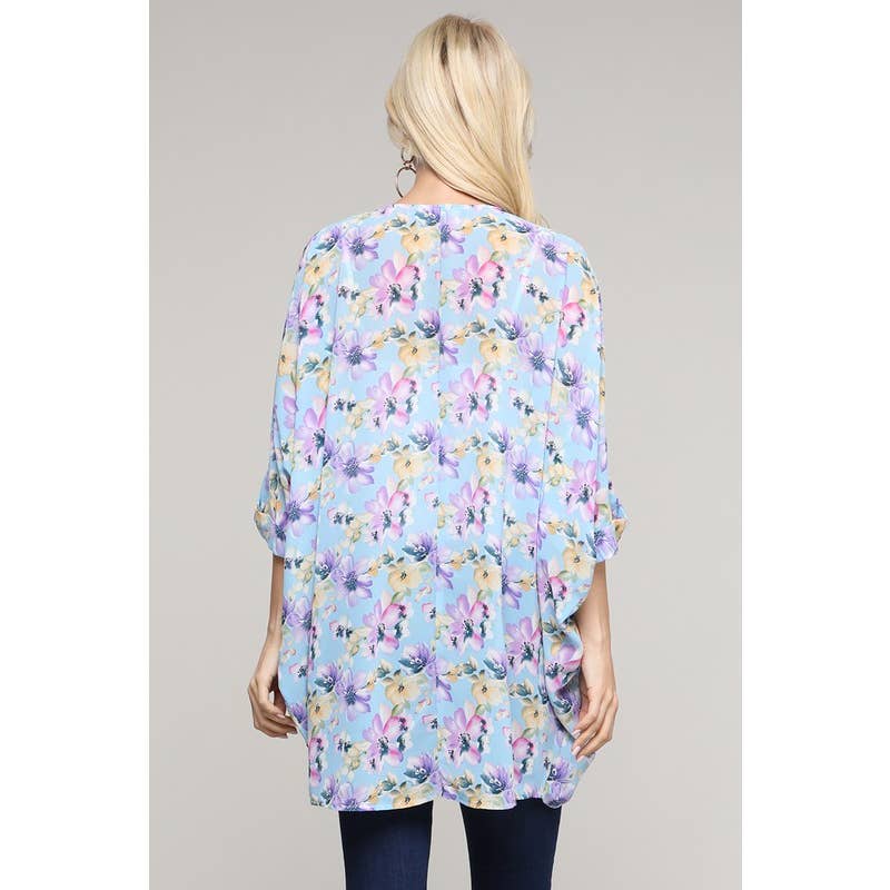 Floral chiffon cardigan