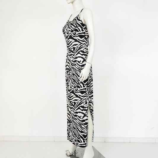 Zebra print maxi dress