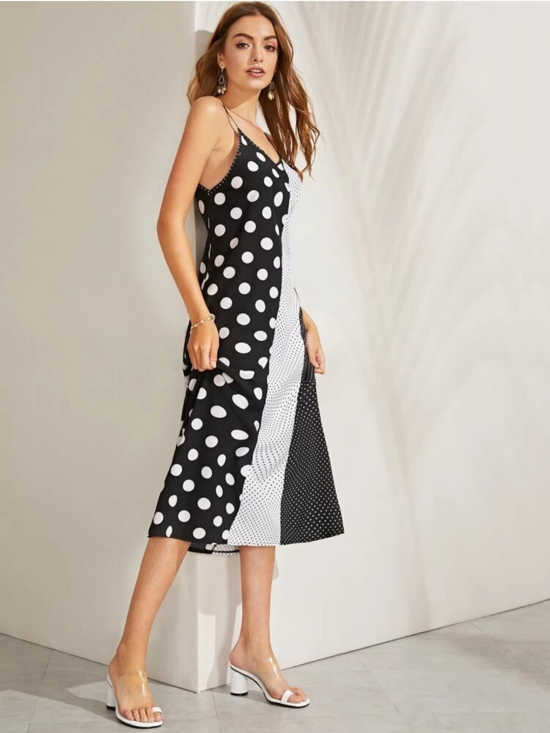 Plus Size Mixed polka dot dress