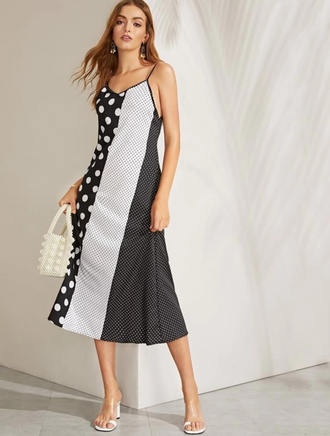 Plus Size Mixed polka dot dress