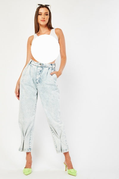 High Waist Acid Wash Jeans